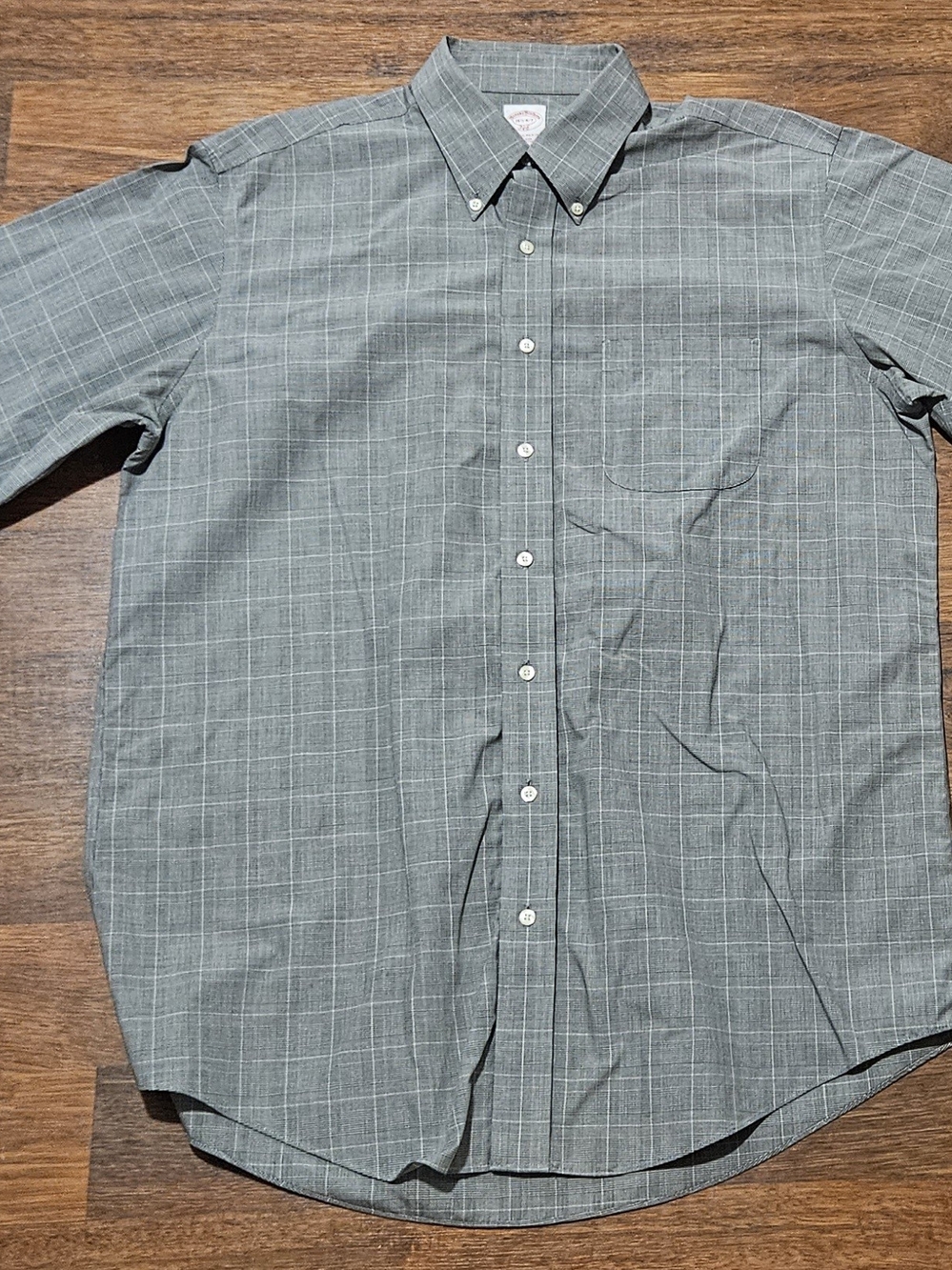 BROOKS BROTHERS 346 mens long-sleeve dress shirt SIZE 16.5x7 COLOR GREY LL19D